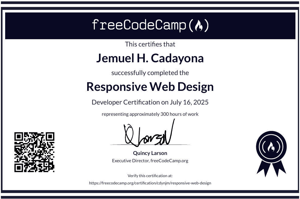 Responsive Web Design Certificate